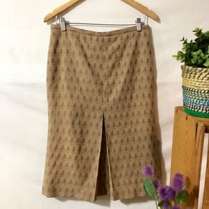 Vintage pleated brown printed skirt